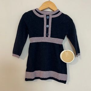 EGG By Susan Lazar Knit Dress Classic Navy Purple Baby Girl 6-9 Months New NWT
